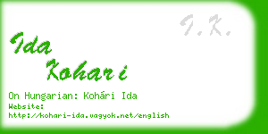 ida kohari business card